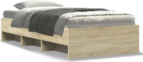 vidaXL Πλαίσιο Κρεβ. Χωρ. Στρώμα Sonoma Δρυς 90x200 εκ. Επεξ. Ξύλο