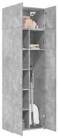vidaXL Ραφιέρα με Ντουλάπια Γκρι Σκυροδέμ. 70x42,5x225 εκ. Επεξ. Ξύλο