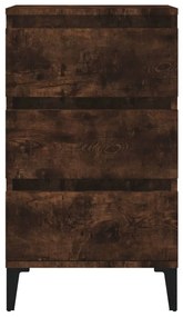 vidaXL Κομοδίνο Καπνιστή Δρυς 40 x 35 x 70 εκ. από Επεξεργασμένο Ξύλο