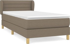 vidaXL Κρεβάτι Boxspring με Στρώμα Taupe 100 x 200 εκ. Υφασμάτινο