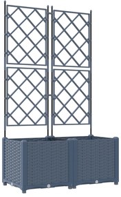vidaXL Γλάστρα Κήπου με Πλέκτη 2 τεμ Γκρι 80x40x143 εκ