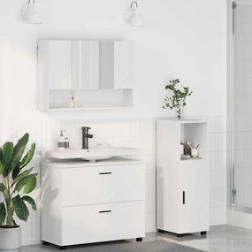 vidaXL Σετ Επίπλων Μπάνιου με συρτάρι 3 pcs Λευκό 76,5 x 35 x 64 εκ