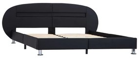 Πλαίσιο Κρεβατιού με LED Μαύρο 180x200 εκ. από Συνθετικό Δέρμα - Μαύρο