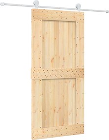 vidaXL Συρόμενη Πόρτα Φυσικό και Λευκό 95 x 210 cm