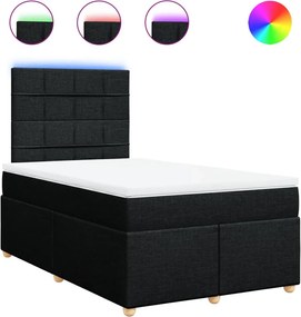 vidaXL Κρεβάτι Boxspring με Στρώμα Μαύρο 120x190 εκ. Υφασμάτινο