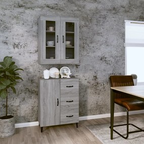 vidaXL Ντουλάπι Γκρι Sonoma 69,5 x 34 x 180 εκ. Επεξεργασμένο Ξύλο