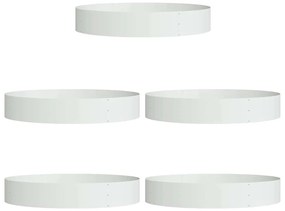 vidaXL Ζαρντινιέρες κήπου 5 pcs Λευκό 120 x 120 x 20 εκ. Ατσάλι