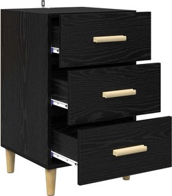 vidaXL Κομοδίνο Μαύρη Οξυά 40 x 40 x 66 εκ. Επεξεργασμένο Ξύλο