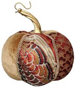 XMAS PUMPKIN BROCADE S ΚΟΛΟΚΥΘΑ FOAM ΥΦΑΣΜΑ ΠΟΛΥΧΡΩΜΟ 13x13xH14cm