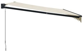 vidaXL Τέντα Πτυσσόμενη Κρεμ 4 x 3 μ. Ύφασμα και Αλουμίνιο