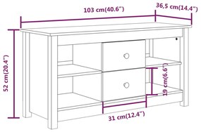 ΈΠΙΠΛΟ ΤΗΛΕΟΡΑΣΗΣ ΜΑΥΡΟ 103X36,5X52 ΕΚ. ΑΠΟ ΜΑΣΙΦ ΞΥΛΟ ΠΕΥΚΟΥ 814573