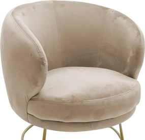 Πολυθρόνα Rony βελούδο μπεζ-χρυσό 78x75x82εκ 78x75x82 εκ.