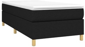 vidaXL Κρεβάτι Boxspring με Στρώμα Μαύρο 90x200 εκ. Υφασμάτινο
