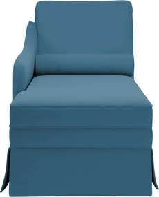 vidaXL Σαλόνι πολυθρόνας με μαξιλάρι και δεξί μπράτσο μπλε βελούδο