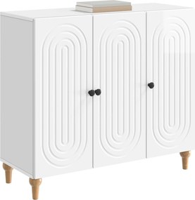 vidaXL Πλαϊνό γραφείο Γυαλιστερό Λευκό 89 x 34,5 x 80 εκ