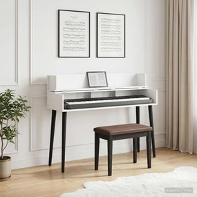 vidaXL Γραφείο Στούντιο Λευκό 110 x 40 x 19,5 εκ. Επεξεργασμένο Ξύλο