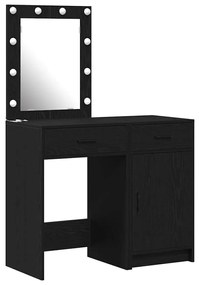 vidaXL Τραπέζι περιποίησης με συρτάρι 2 pcs Μαύρο 50 x 41 x 135 εκ