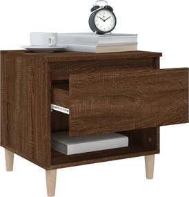 vidaXL Κομοδίνα 2 τεμ Καφέ Δρυς 50x46x50 εκ. από Επεξεργασμένο Ξύλο