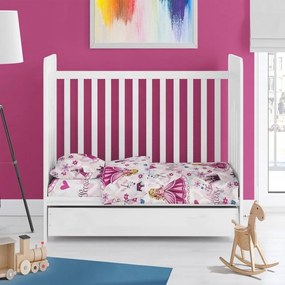 Κατωσέντονο Βρεφικό Με Λάστιχο Princess 390 Pink DimCol Cradle 70x155cm Βαμβάκι-Πολυέστερ