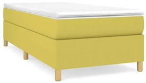 vidaXL Κρεβάτι Boxspring με Στρώμα Πράσινο 100 x 200 εκ. Υφασμάτινο