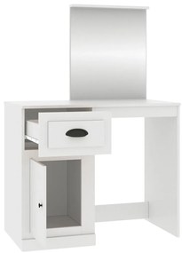 vidaXL Μπουντουάρ με Καθρέφτη Λευκό 90 x 50 x 132,5 εκ. Επεξεργ. Ξύλο