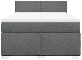 ΚΡΕΒΑΤΙ BOXSPRING ΜΕ ΣΤΡΩΜΑ ΣΚΟΥΡΟ ΓΚΡΙ 140X200 ΕΚ ΥΦΑΣΜΑΤΙΝΟ 3288205