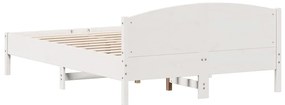 vidaXL Σκελετός Κρεβ. Χωρίς Στρώμα Λευκό 160x200 εκ Μασίφ Πεύκο