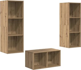 vidaXL Σετ επίπλου τηλεόρασης Artisan Oak Επεξεργασμένο ξύλο