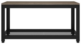 Τραπεζάκι Σαλονιού Γκρι/Μαύρο 90x45x45 εκ. από MDF/Σίδερο - Γκρι