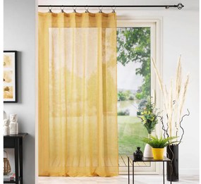 Κουρτίνα Χαμηλής Σκίασης Linka Douceur d'intérieur με κρίκους και διαστάσεις 140x240cm - Yellow