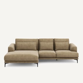 Γωνιακός καναπές XL αριστερός από βελούδο stonewashed, MARSILE