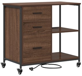 vidaXL Γραφείο Ντουλάπι Καφέ δρυς 76 x 41 x 72 cm Επεξεργασμένο ξύλο