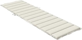 vidaXL Μαξιλάρι Ξαπλώστρας Κρεμ Μελανζέ 200x60x4 εκ. Ύφασμα