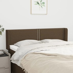 vidaXL Κεφαλάρι με Πτερύγια Σκούρο Καφέ 147x16x78/88 εκ. Υφασμάτινο