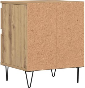 vidaXL Κομοδίνα 2 τεμ. τεχνίτης Δρυς 40 x 35 x 50 εκ από Επεξεργ. Ξύλο