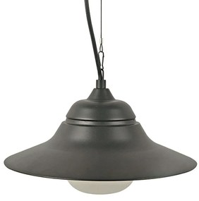 Φωτιστικό Οροφής Εξωτερικού Χώρου JULIE1PBK Φ34cm 1xE27 IP44 Black Aca Steel,Glass