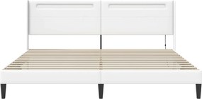 vidaXL Σκελετός Κρεβατιού με κεφαλάρι Λευκό 180 x 200 cm Τεχνητό Δέρμα