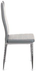 Καρέκλα Tonia PU γκρι-πόδι χρωμίου 52x43x96