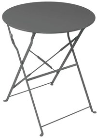 Τραπεζι Bistro pakoworld μεταλλικό αναδιπλούμενο σε ανθρακί απόχρωση Φ60x71εκ
