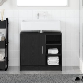 vidaXL Ντουλάπι Νιπτήρα Μαύρη Βελανιδιά 63x29x55 εκ. Επεξεργασμένο Ξύλο