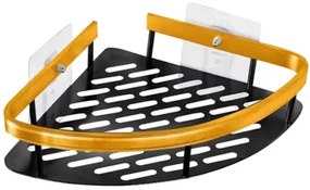 HOME USE γωνιακό ράφι τοίχου HUH-0157, μεταλλικό, 28x5.5x21cm, χρυσό