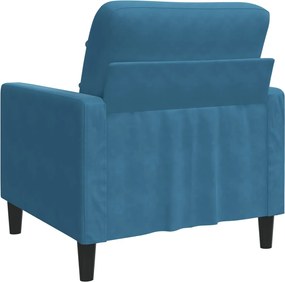 vidaXL Πολυθρόνα Μπλε 60 εκ. Βελούδινη