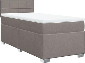 vidaXL Κρεβάτι Boxspring με Στρώμα Taupe 100 x 200 εκ. Υφασμάτινο