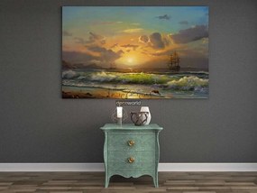 Πίνακας σε καμβά θάλασσα με καράβια KNV30 30cm x 40cm