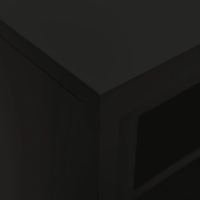 vidaXL Ντουλάπι με Συρόμενη Πόρτα Μαύρο 90 x 40 x 90 εκ. Ατσάλινο