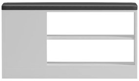 Παπουτσοθήκη-σκαμπό Deboule 8 ζευγών σε λευκή-μαύρη απόχρωση 90x30x46εκ 90x30x46 εκ.