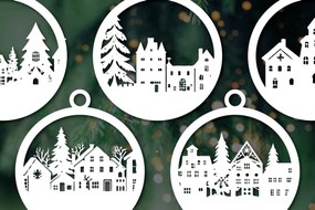 Σετ των 3 Intra απο ξύλο plywood 3mm-4mm πάχος Χριστουγεννιάτικα στολίδια Cut  Δίασταση 8x8 cm INTRAFABR-80786485