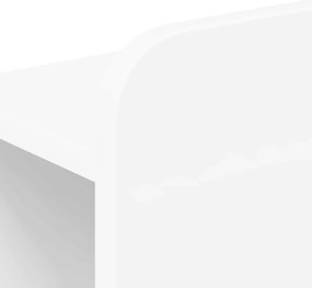 vidaXL Κρεβάτι με Κεφαλάρι με αποθήκευση Λευκό Επεξεργασμένο Ξύλο