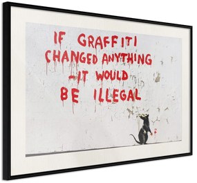 Αφίσα - Banksy: If Graffiti Changed Anything - 30x20 - Μαύρο - Με πασπαρτού