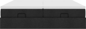 vidaXL Οθωμανικό κρεβάτι με στρώματα Μαύρο 180x200cm Ύφασμα